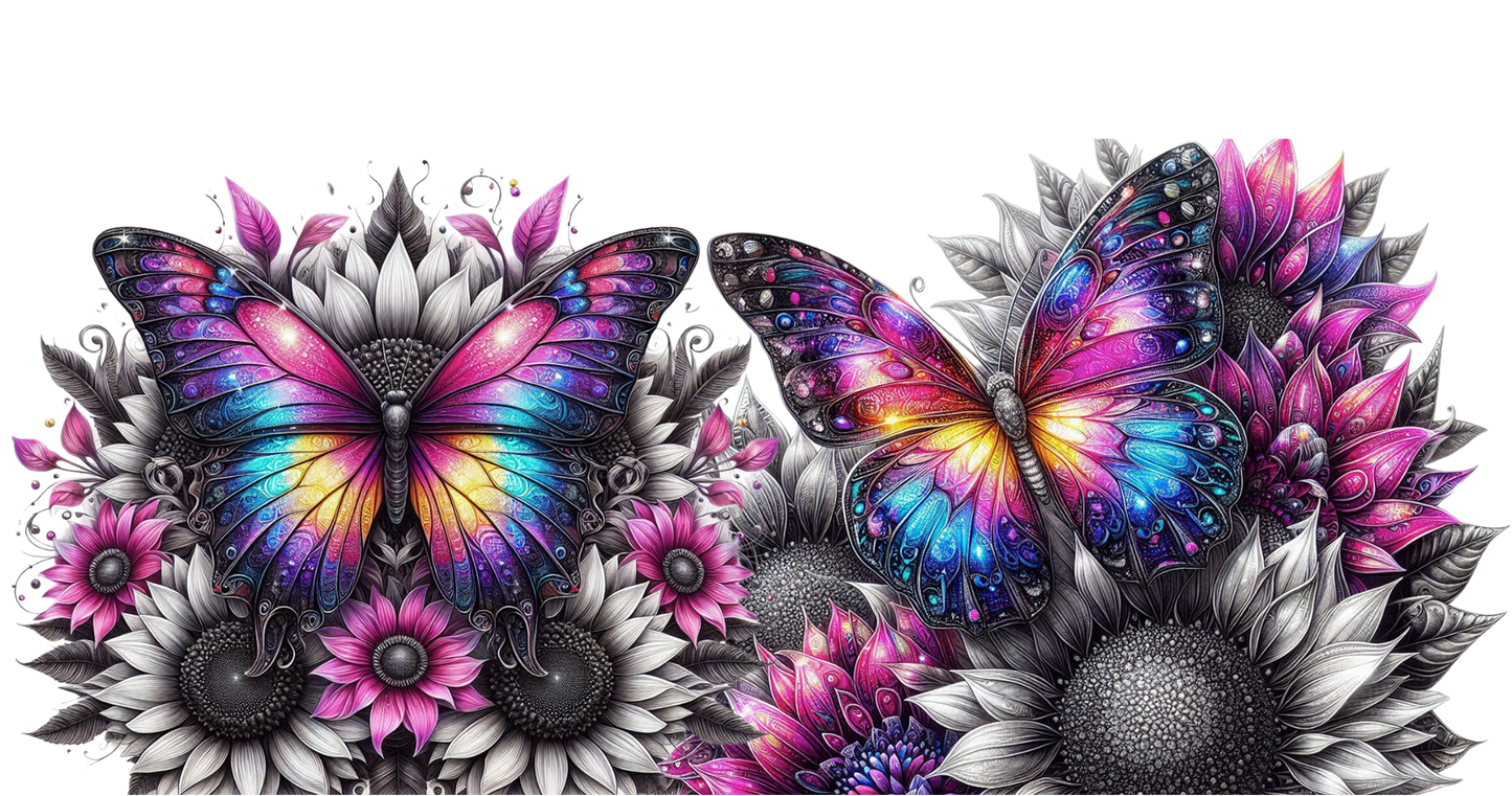 Black butterflies 16oz wrap