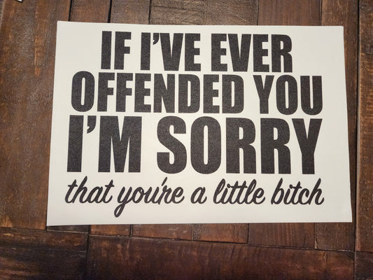 Sorry if I offended you transfer