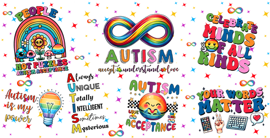 Autism 16oz cup wrap