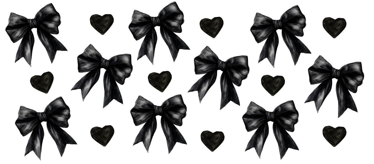 Black bows 16 oz cup wrap