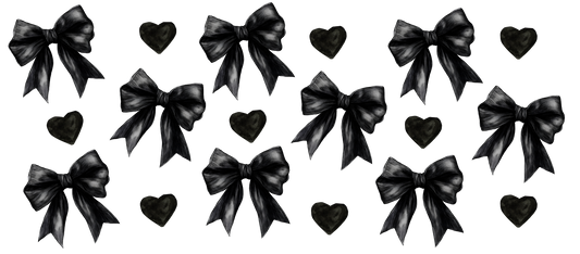 Black bows 16 oz cup wrap