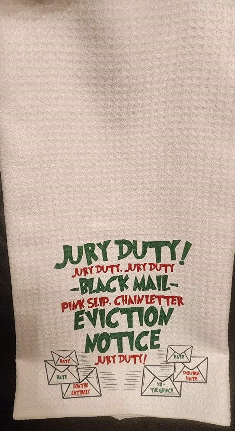 Jury duty sublimation Kitchen towel