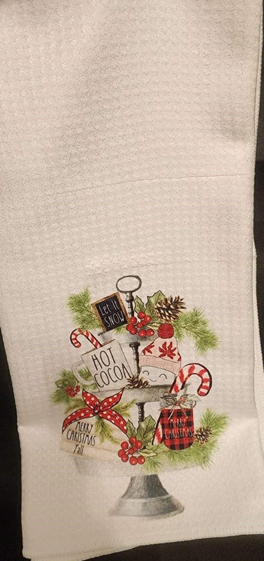 Hot coco, let it snow kitchen towel