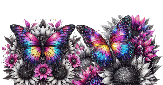 Black butterflies 16oz wrap