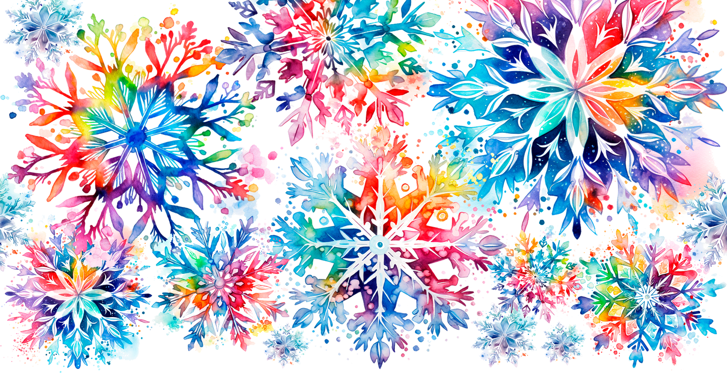 Neon snowflakes 16oz wrap