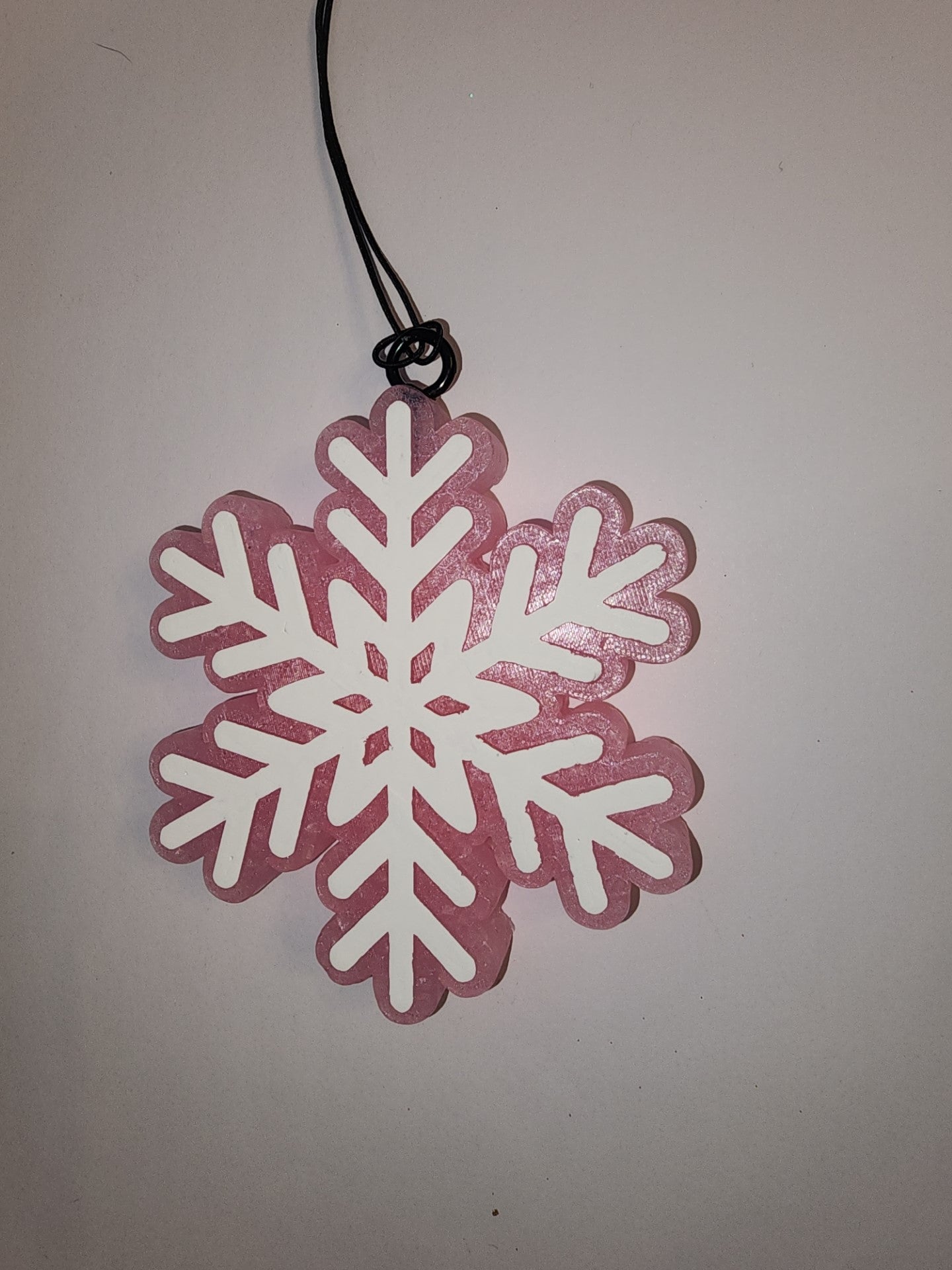 Pink Snowflake car freshie